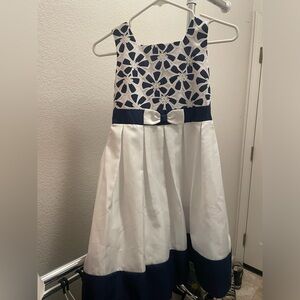 Blue and white girls dress
